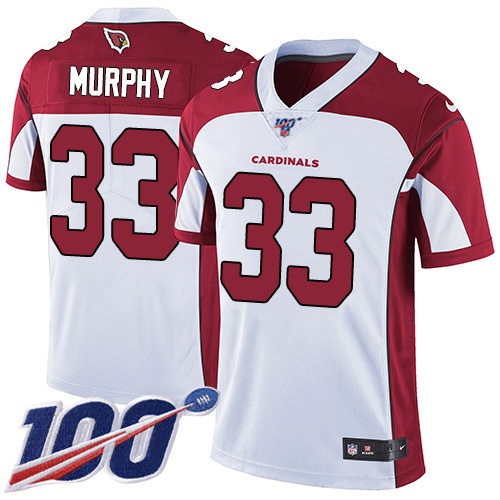 Arizona Cardinals #33 Byron Murphy White Men's Stitched 100th Season Vapor Limited Jersey Men's