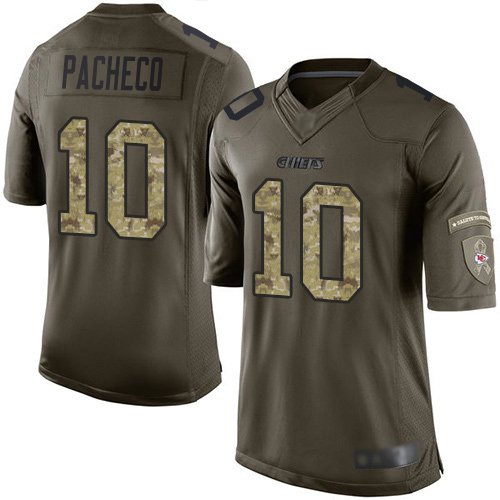 Chiefs #10 Isiah Pacheco Green Men's Stitched Limited 2015 Salute To Service Jersey