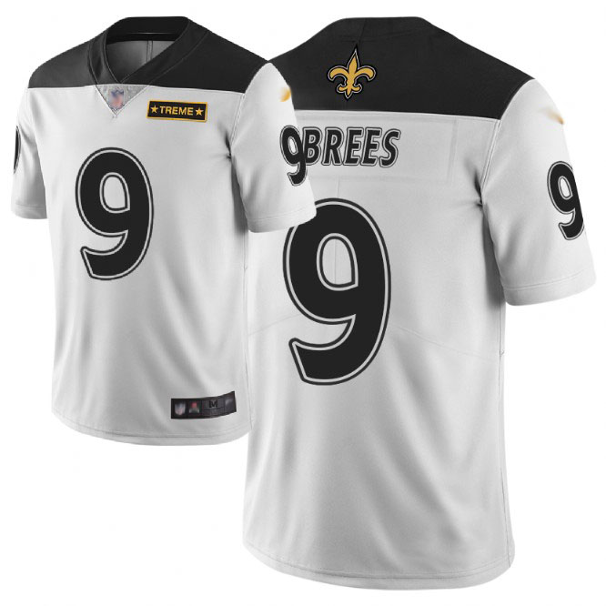 Saints #9 Drew Brees White Men's Stitched Limited City Edition Jersey