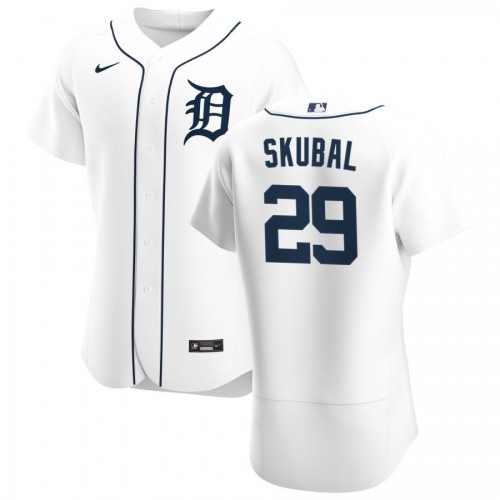 Detroit Detroit Tigers #29 Tarik Skubal Men's White Home 2020 Authentic Player Jersey Men's