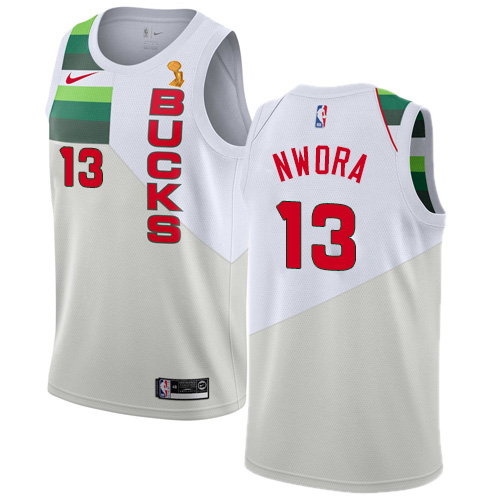 Milwaukee Bucks #13 Jordan Nwora Womens 2021 Finals Champions Swingman Earned Edition Jersey White Womens