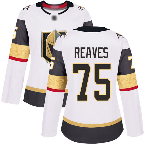 Adidas Golden Vegas Golden Knights #75 Ryan Reaves White Road Authentic Women's Stitched Jersey Womens