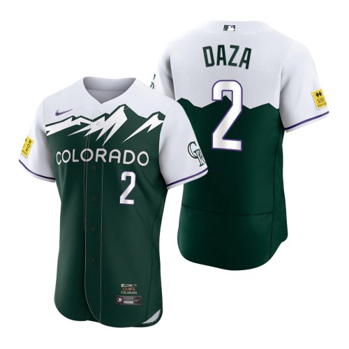 Colorado Colorado Rockies #2 Yonathan Daza Green Men's Authentic 2022 City Connect Jersey Men's