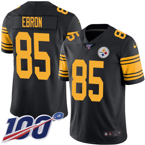 Pittsburgh Steelers #85 Eric Ebron Black Youth Stitched Limited Rush 100th Season Jersey Youth