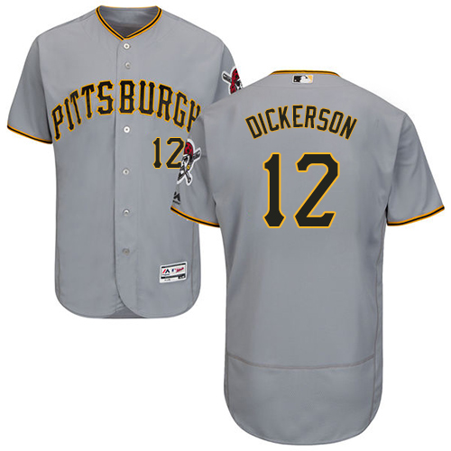 Pittsburgh Pirates #12 Corey Dickerson Grey Flexbase Authentic Collection Stitched Jersey Men's