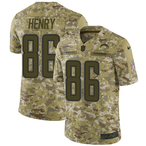 Los Angeles Chargers #86 Hunter Henry Camo Men's Stitched Limited 2018 Salute To Service Jersey Men's