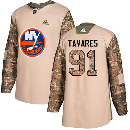 Adidas New York Islanders #91 John Tavares Camo Authentic 2017 Veterans Day Stitched Jersey Men's