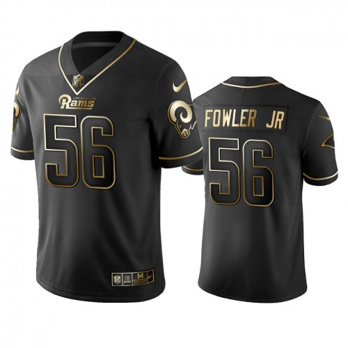 Los Angeles Rams #56 Dante Fowler Jr Black Golden Limited Edition Stitched Jersey Men's