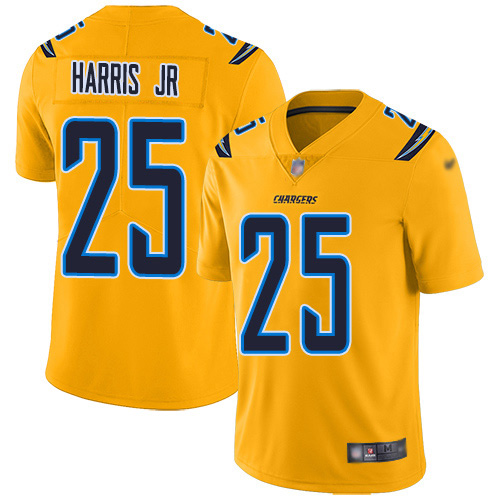 Los Angeles Chargers #25 Chris Harris Jr Gold Men's Stitched Limited Inverted Legend Jersey Men's