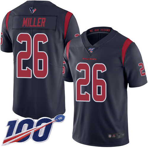 Houston Texans #26 Lamar Miller Navy Blue Men's Stitched Limited Rush 100th Season Jersey Men's