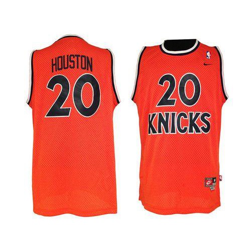 New York Knicks #20 Allan Houston Orange Throwback Stitched Jersey Mens