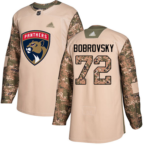 Adidas Florida Panthers #72 Sergei Bobrovsky Camo Authentic 2017 Veterans Day Stitched Jersey Men's