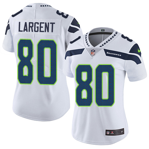 Seahawks #80 Steve Largent White Women's Stitched Vapor Untouchable Limited Jersey