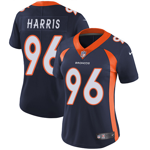 Denver Broncos #96 Shelby Harris Navy Blue Alternate Women's Stitched Vapor Untouchable Limited Jersey Womens