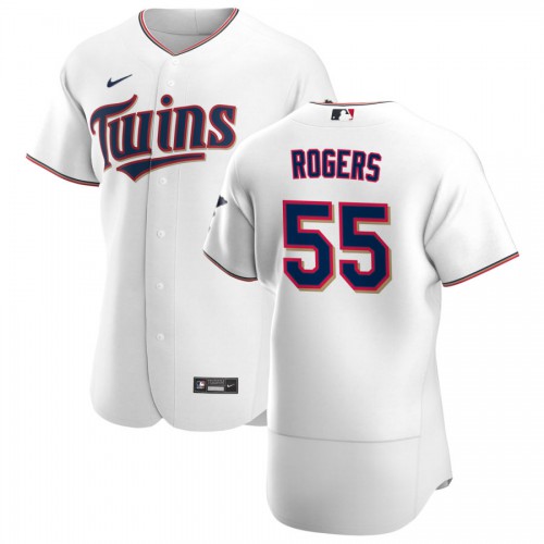 Minnesota Minnesota Twins #55 Taylor Rogers Men's White Home 2020 Authentic Player Jersey Men's