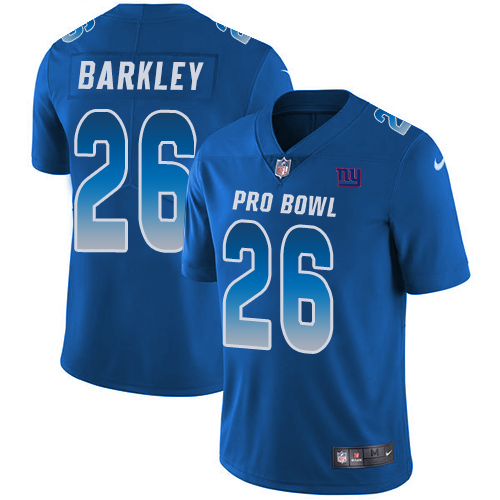 Giants #26 Saquon Barkley Royal Men's Stitched Limited NFC 2019 Pro Bowl Jersey
