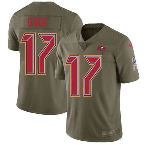 Buccaneers #17 Russell Gage Olive Men's Stitched Limited 2017 Salute To Service Jersey
