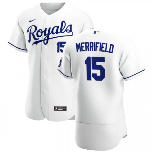 Kansas City Kansas City Royals #15 Whit Merrifield Men's White Home 2020 Authentic Player Jersey Men's