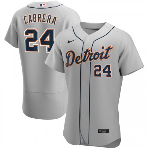 Detroit Detroit Tigers #24 Miguel Cabrera Men's Gray Road 2020 Authentic Player Jersey Men's