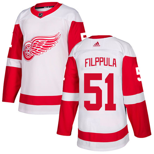Adidas Detroit Red Wings #51 Valtteri Filppula White Road Authentic Stitched Youth Jersey Youth