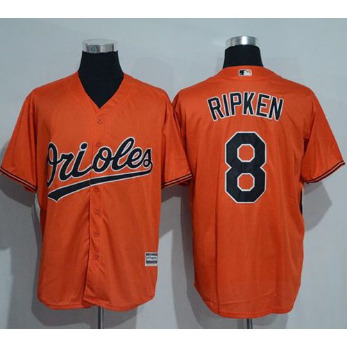 Baltimore Orioles #8 Cal Ripken Orange New Cool Base Stitched Jersey Men's