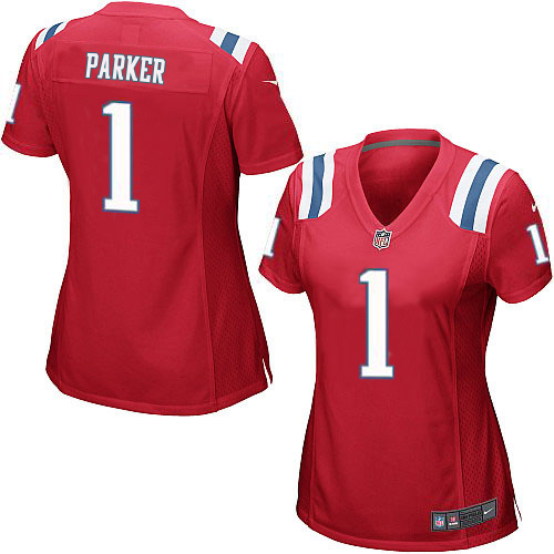 Patriots #1 DeVante Parker Red Alternate Women's Stitched Elite Jersey