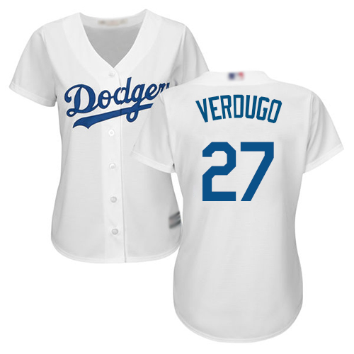 Los Angeles Dodgers #27 Alex Verdugo White Home Women's Stitched Jersey Womens