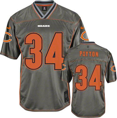 Bears #34 Walter Payton Grey Youth Stitched Elite Vapor Jersey