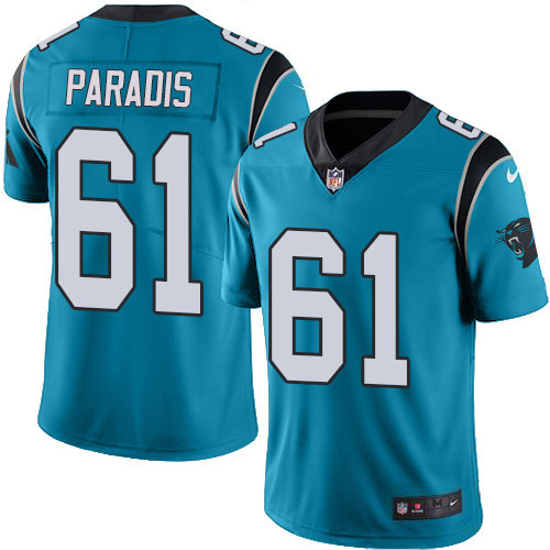 Carolina Panthers #61 Matt Paradis Blue Men's Stitched Limited Rush Jersey Men's