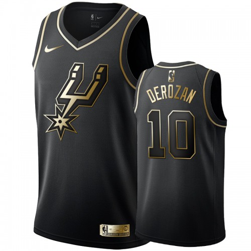 San Antonio Spurs #10 DeMar DeRozan Mens Black Golden Edition Swingman Jersey Mens