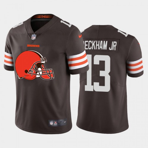 Cleveland Cleveland Browns #13 Odell Beckham Jr. Brown Men's Big Team Logo Vapor Limited Jersey Men's