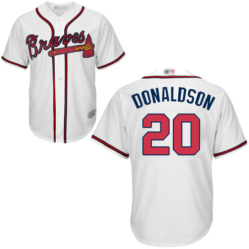 Atlanta Braves #20 Josh Donaldson White Cool Base Stitched Youth Jersey Youth