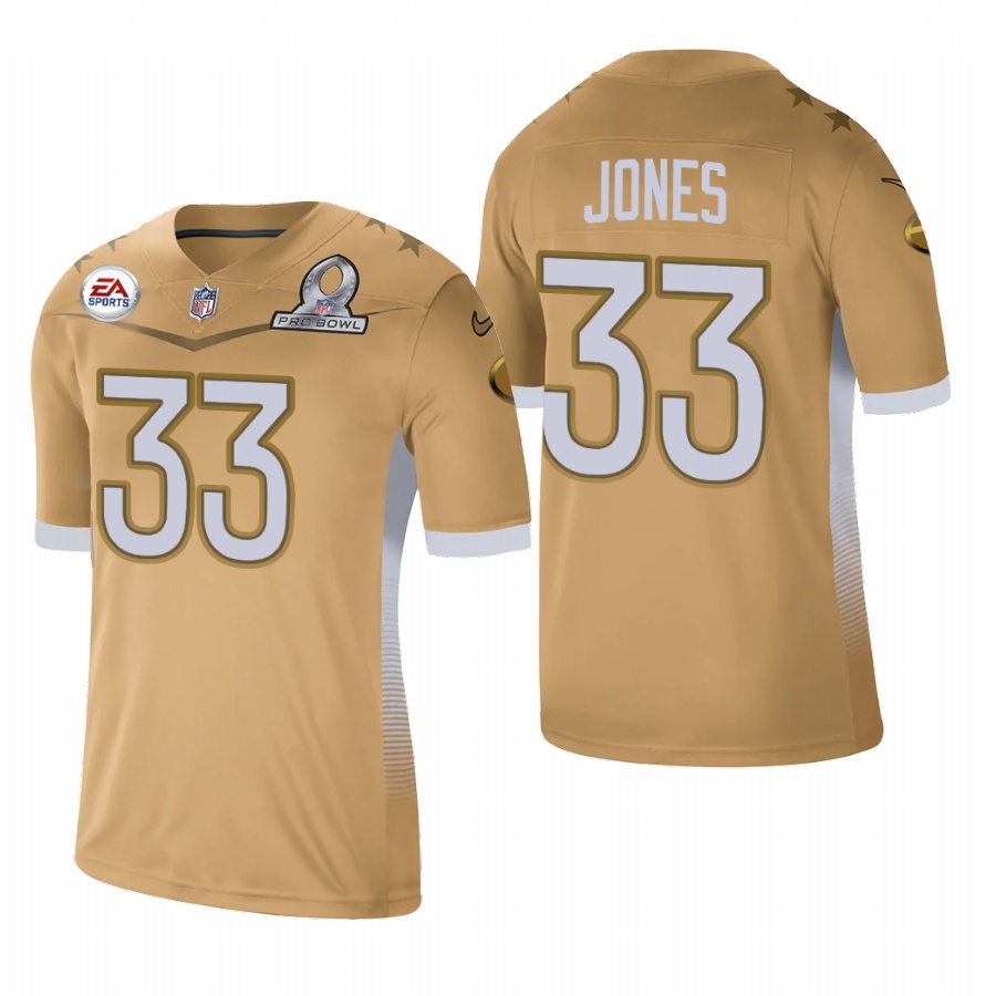 Green Bay Packers #33 Aaron Jones 2021 NFC Pro Bowl Game Gold Jersey
