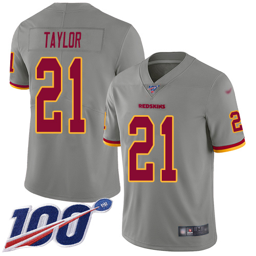Commanders #21 Sean Taylor Gray Men's Stitched Limited Inverted Legend 100th Season Jersey