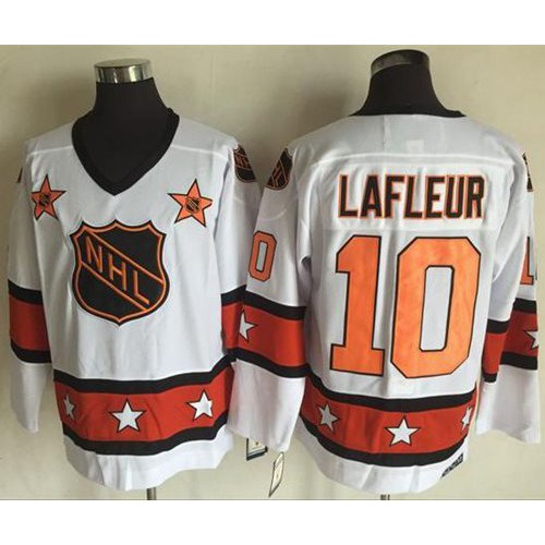Montreal Canadiens #10 Guy Lafleur White/Orange All-Star CCM Throwback Stitched Jersey Men's