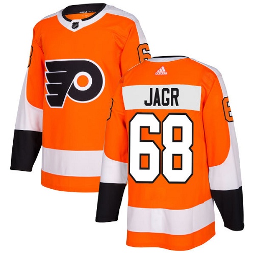 Adidas Philadelphia Flyers #68 Jaromir Jagr Orange Home Authentic Stitched Jersey Men's