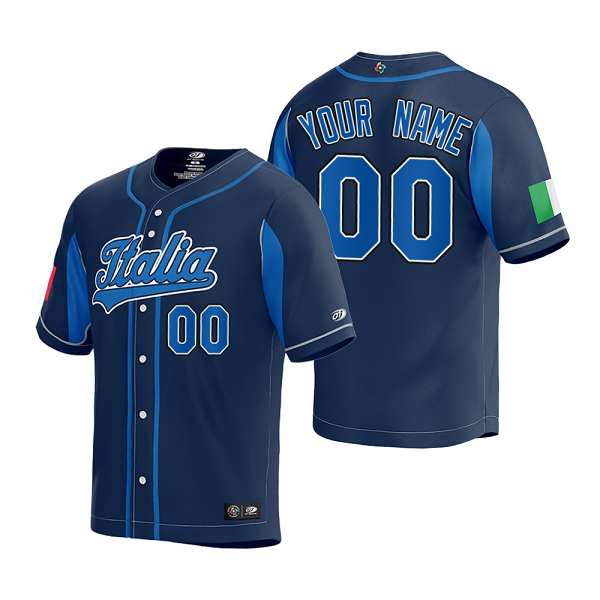 Italy Baseball Custom Navy 2023 World Baseball Classic Jersey