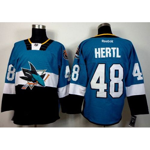 San Jose Sharks #48 Tomas Hertl Teal/Black 2015 Stadium Series Stitched Jersey Men's