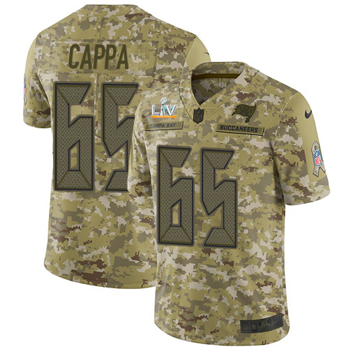 Tampa Bay Buccaneers #65 Alex Cappa Camo Men's Super Bowl LV Bound Stitched Limited 2018 Salute To Service Jersey Men's