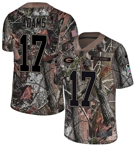 Packers #17 Davante Adams Camo Men's Stitched Limited Rush Realtree Jersey
