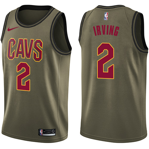 Cleveland Cavaliers #2 Kyrie Irving Green Salute to Service Youth Swingman Jersey Youth