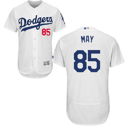 Los Angeles Dodgers #85 Dustin May White Flexbase Authentic Collection Stitched Jersey Men's