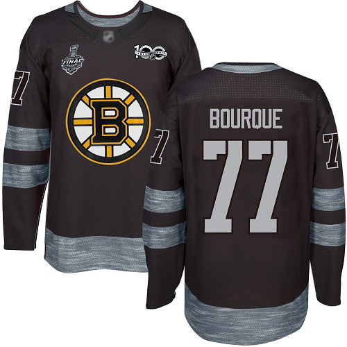 Adidas Boston Bruins #77 Ray Bourque Black 1917-2017 100th Anniversary Stanley Cup Final Bound Stitched Jersey Men's