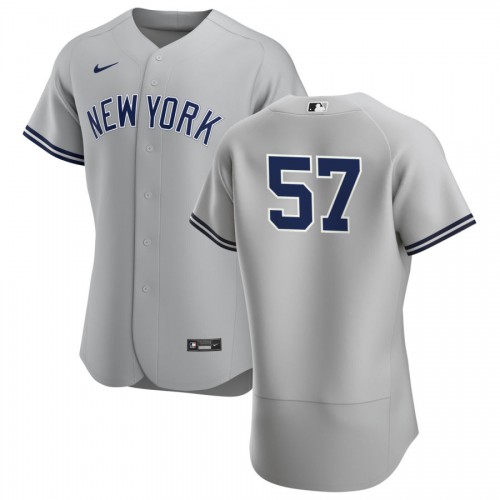 New York New York Yankees #57 Chad Green Men's Gray Road 2020 Authentic Player Jersey Men's
