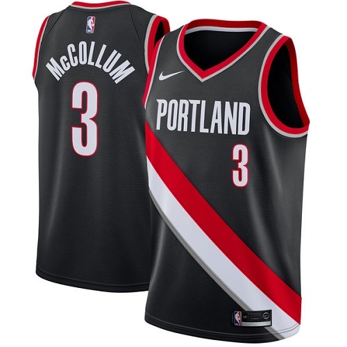 Portland Trail Blazers #3 C.J. McCollum Black Youth Swingman Icon Edition Jersey Youth