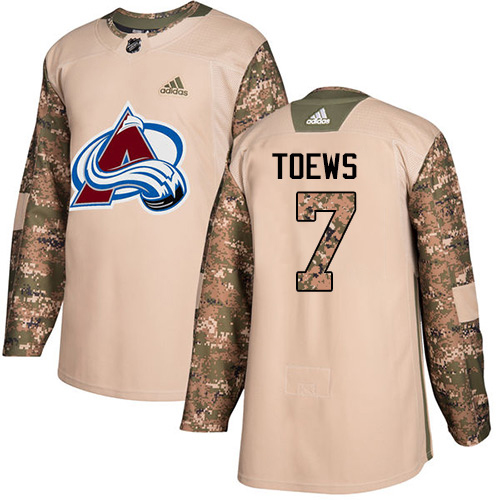 Adidas Colorado Avalanche #7 Devon Toews Camo Authentic 2017 Veterans Day Stitched Jersey Men's