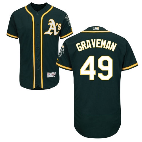 Oakland Athletics #49 Kendall Graveman Green Flexbase Authentic Collection Stitched Jersey Men's