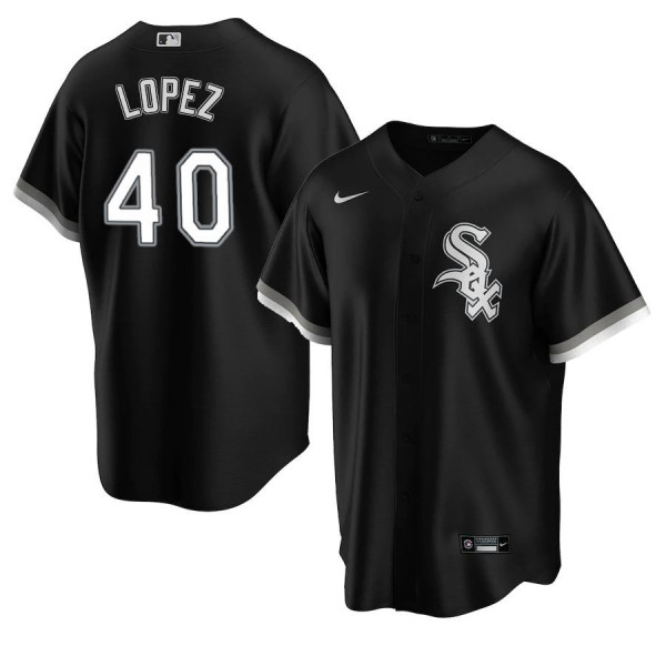 Men's Youth Women's Chicago White Sox 40 Replica 2020 Black Alternate Reynaldo Lopez Jersey