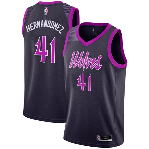 Minnesota Timberwolves #41 Juan Hernangomez Purple Swingman City Edition 2018/19 Jersey Mens