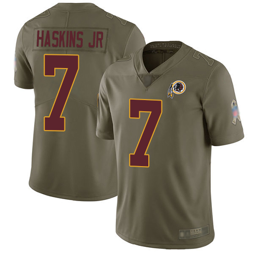 Washington Commanders #7 Dwayne Haskins Jr Olive Men's Stitched Limited 2017 Salute To Service Jersey Men's